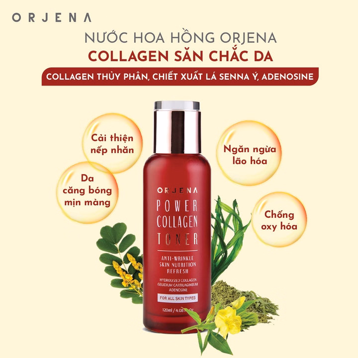 Nước Hoa Hồng Orjena Collagen Săn Chắc Da 120Ml