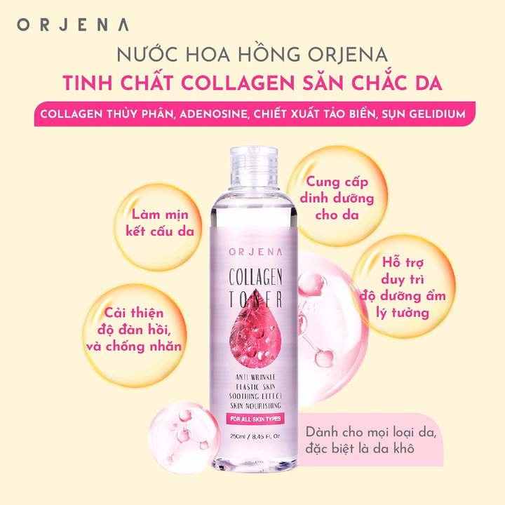 Nước Hoa Hồng Tinh Chất Collagen Săn Chắc Da 250Ml Orjena - Ảnh 2
