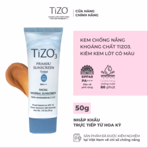 Kem Chống Nắng Khoáng Chất Kiêm Kem Lót Có Màu Spf40 Pa+++ 50G Tizo3