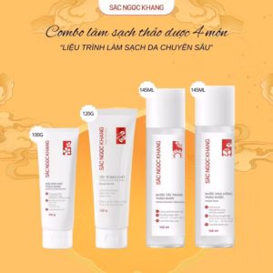 Bộ Làm Sạch Da Từ Thảo Dược Sắc Ngọc Khang (Nước Tẩy Trang + Sữa Rửa Mặt + Nước Hoa Hồng + Tẩy Tế Bào Chết Da Mặt)