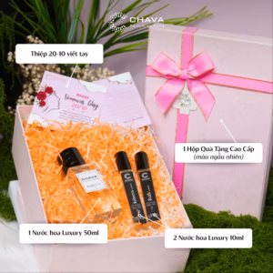 [Combo Quà Tặng Nước Hoa 20-10] 1 Nước Hoa Nữ Luxury 50Ml + 2 Nước Hoa Nữ Luxury 10Ml + Hộp Quà Tặng Cao Cấp - Chava
