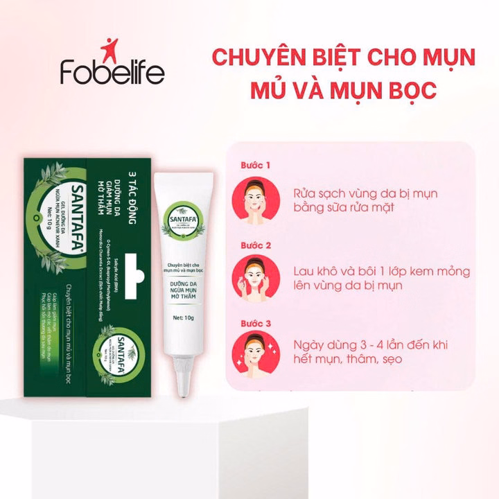 Kem Trị Mụn Bọc, Mụn Mủ Acnevir (Xanh) - Santafa - Ảnh 4