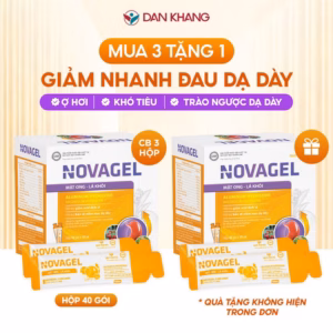 Gói Uống Novagel Hỗ Trợ Giảm Đau Dạ Dày Giảm Axit Dịch Vị Bảo Vệ Niêm Mạc Dạ Dày - Hộp 40 Gói