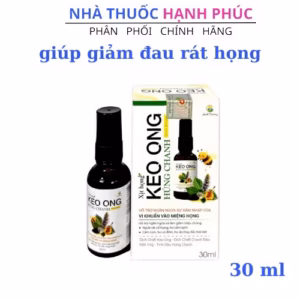 Xịt Họng Keo Ong Húng Chanh Giúp Dịu Mát Họng Giảm Đau, Sưng Họng Hộp 30 Ml-Tradiphar