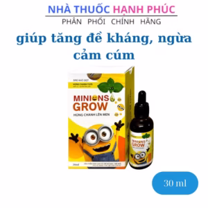 Siro Minions Grow Húng Chanh Lên Men Giúp Tăng Đề Kháng, Giảm Cảm Cúm Hộp 30 Ml- Trường Thọ