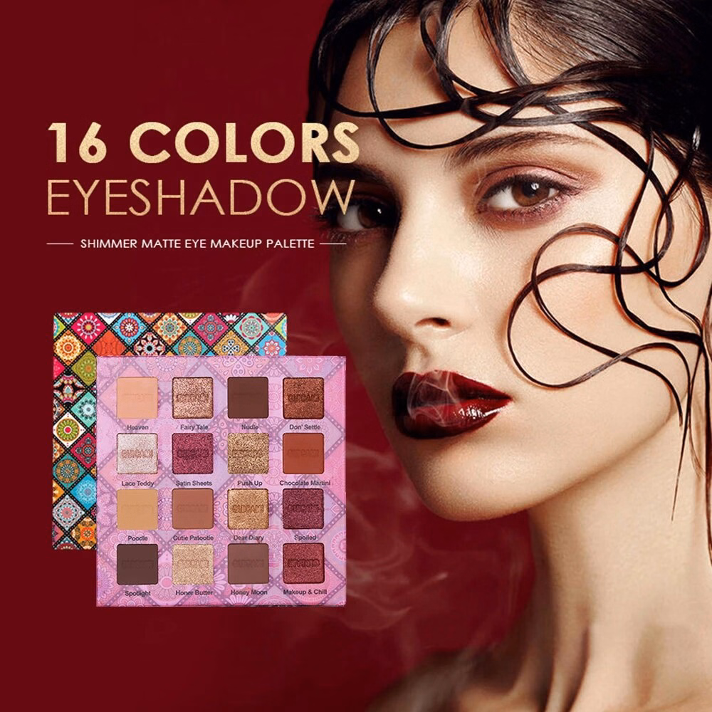 Bảng Phấn Mắt 16 Màu Mềm Mịn Họa Tiết Sang Trọng Gcm Pm-Cs367 - Silkygirl - Ảnh 2