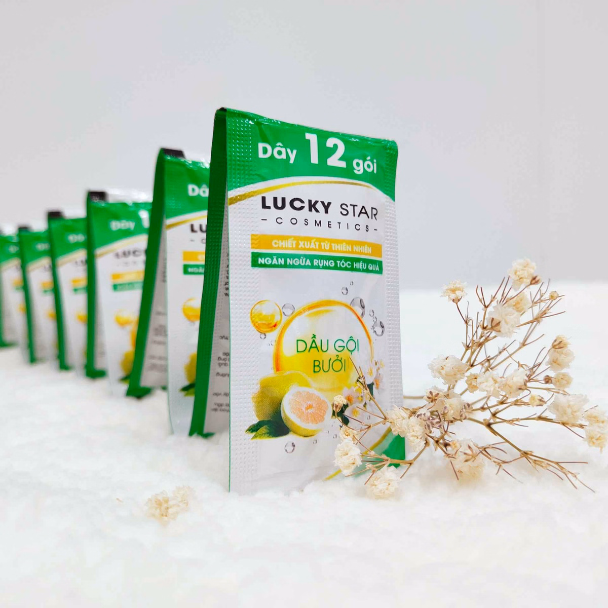 Dầu Gội Tinh Dầu Bưởi Dây 12 Gói - Lucky Star - Ảnh 4