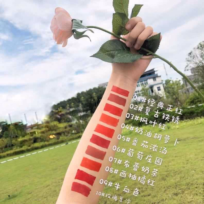 Set 10 Thỏi Son Kem Nhung Lì Vỏ Hồng Xinh Xắn Mềm Mượt Môi Sk-P47 - Silkygirl - Ảnh 4