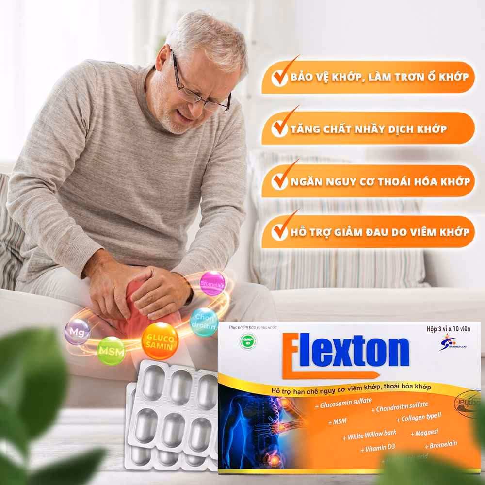 Viên Uống Hỗ Trợ Hạn Chế Nguy Cơ Viêm Khớp, Thoái Hóa Khớp Flexton - Starusa