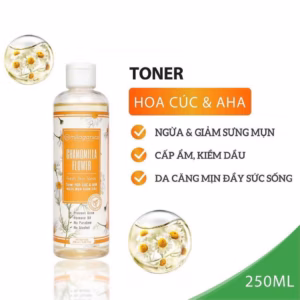 Nước Hoa Hồng Toner Hoa Cúc & Aha Ngừa Mụn, Giảm Dầu 250Ml - Milaganics