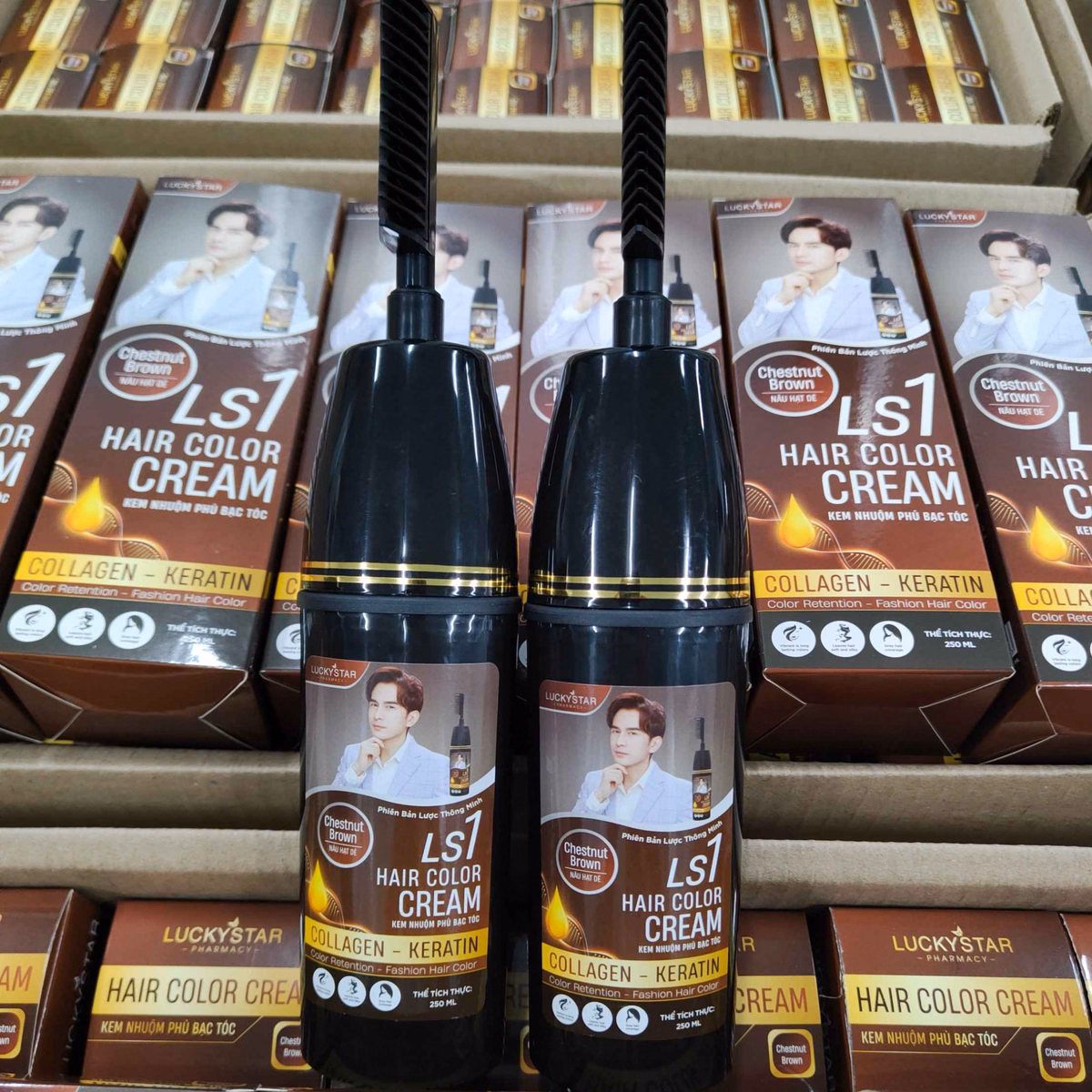 Kem Nhuộm Phủ Bạc Nâu Hạt Dẻ 250Ml - Lucky Star - Ảnh 3