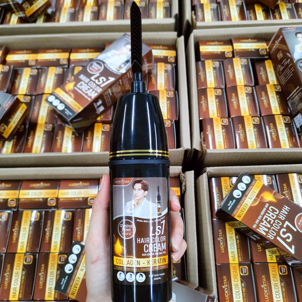 Kem Nhuộm Phủ Bạc Nâu Hạt Dẻ 250Ml - Lucky Star - Ảnh 4