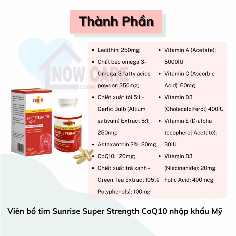 Viên Bổ Tim Super Strength Coq10 - Sunrise - Ảnh 6