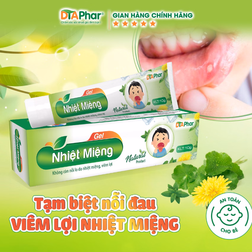 Gel Nhiệt Miệng Giúp Tiêu Nhiệt Giải Độc Làm Lành Vết Thương Kháng Viêm Kháng Khuẩn Do Nóng Trong Miệng Tuýp 10Gr - Ảnh 2