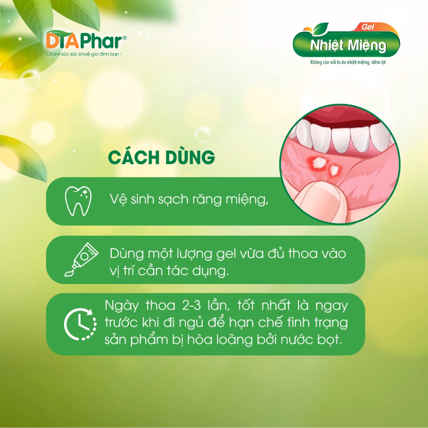 Gel Nhiệt Miệng Giúp Tiêu Nhiệt Giải Độc Làm Lành Vết Thương Kháng Viêm Kháng Khuẩn Do Nóng Trong Miệng Tuýp 10Gr - Ảnh 3