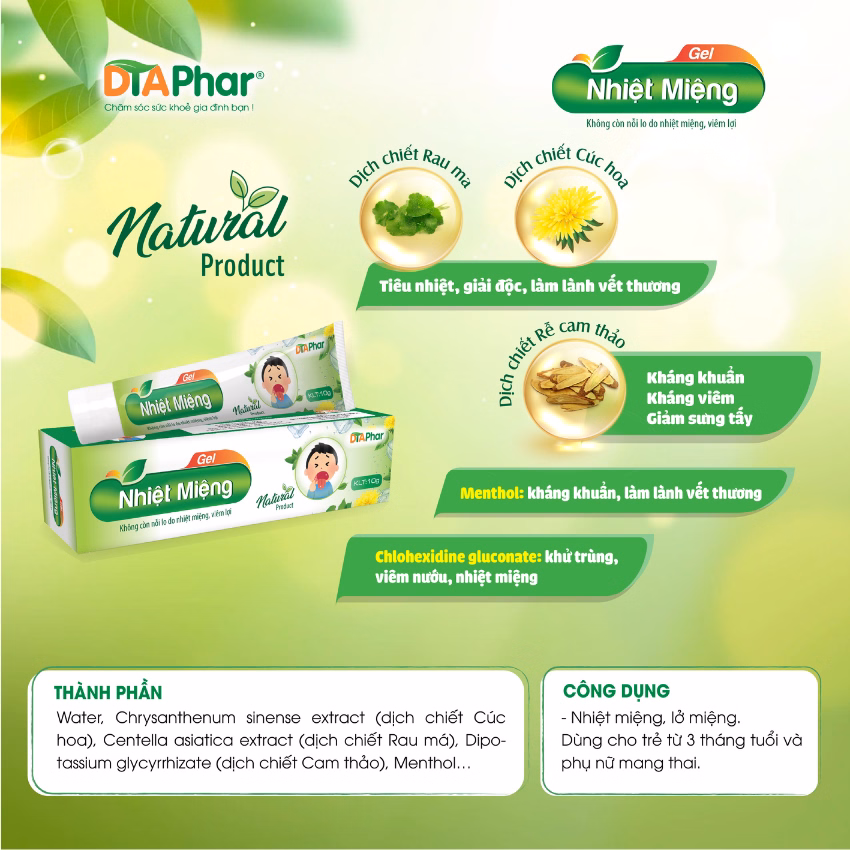 Gel Nhiệt Miệng Giúp Tiêu Nhiệt Giải Độc Làm Lành Vết Thương Kháng Viêm Kháng Khuẩn Do Nóng Trong Miệng Tuýp 10Gr - Ảnh 4