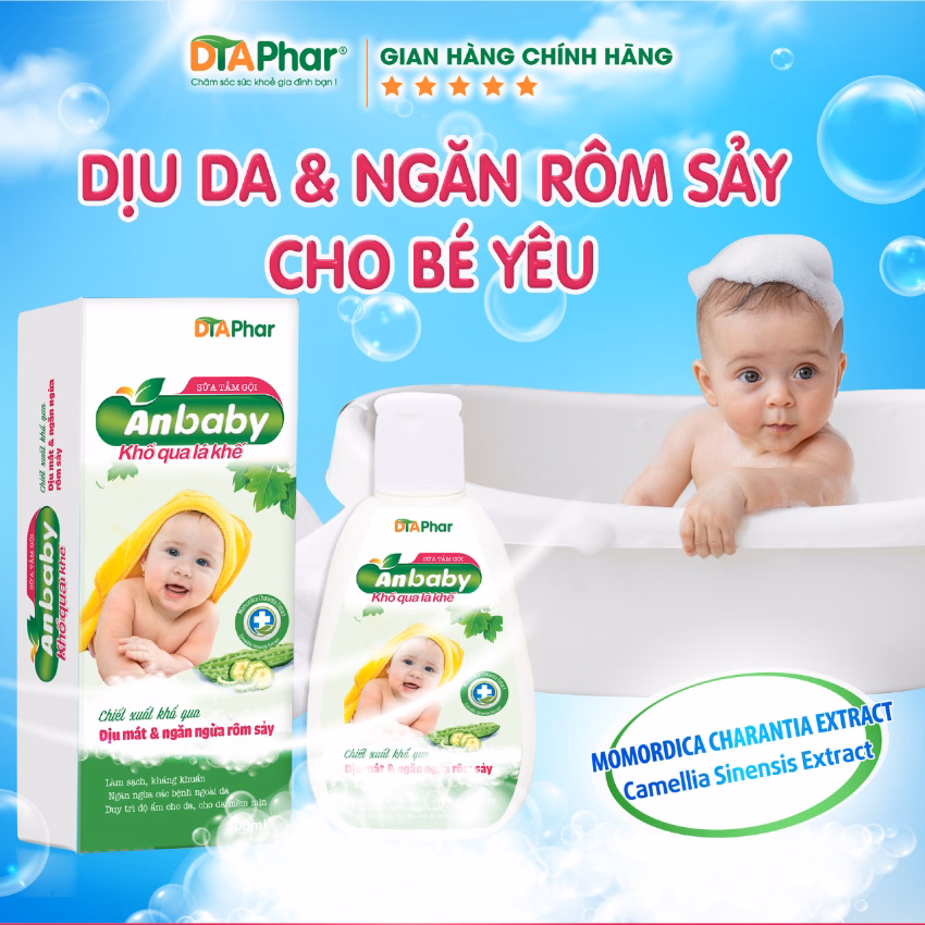 Sữa Tắm Gội Anbaby Khổ Qua Lá Khế Giúp Làm Dịu Mát Và Ngăn Ngừa Rôm Sảy Duy Trì Độ Ẩm Chai 100Ml - Ảnh 2