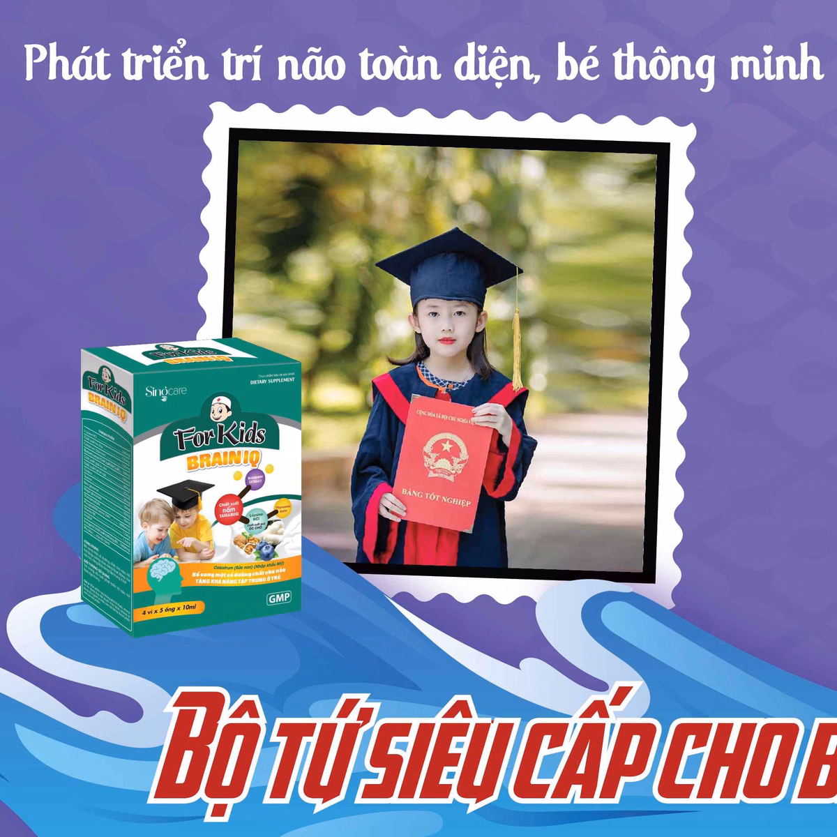 Ống Uống For Kids Brain Iq Bổ Sung Taurine,Choline, Vitamin B6 Hổ Trợ Phát Triển Trí Não 20 Ống- Singcare - Ảnh 2