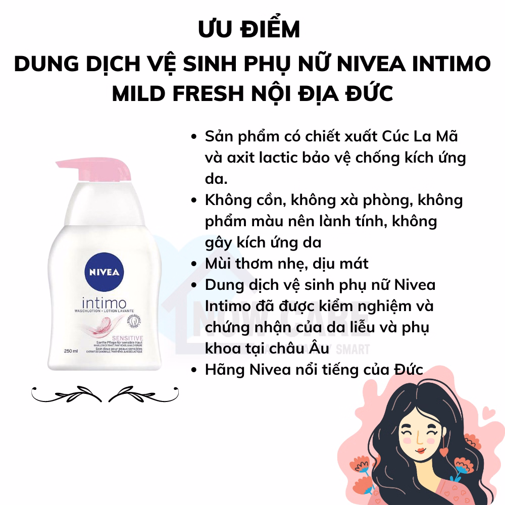 Dung Dịch Vệ Sinh Phụ Nữ Intimo Sensitive Nội Địa Đức 250Ml - Nivea - Ảnh 4