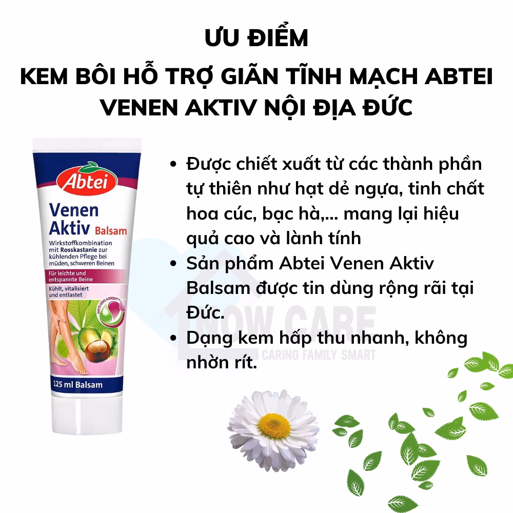Kem Bôi Giãn Tĩnh Mạch Venen Aktiv 125Ml - Abtei - Ảnh 5