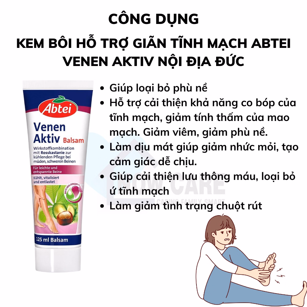 Kem Bôi Giãn Tĩnh Mạch Venen Aktiv 125Ml - Abtei - Ảnh 4