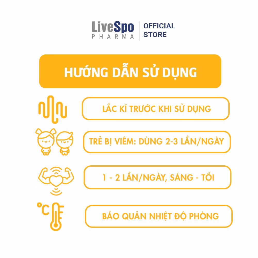 Nhỏ Mũi Chứa Bào Tử Lợi Khuẩn Livespo Navax Kids Hộp 5 Ống - Livespo Pharma - Ảnh 3