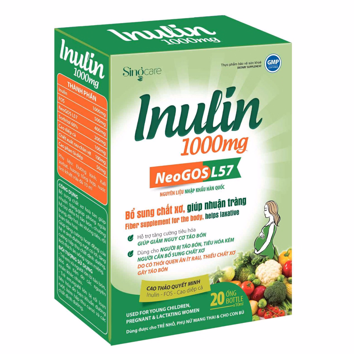 Ống Uống Giảm Táo Bón Inulin 1000Mg Hộp 20 Ống - Singcare - Ảnh 9