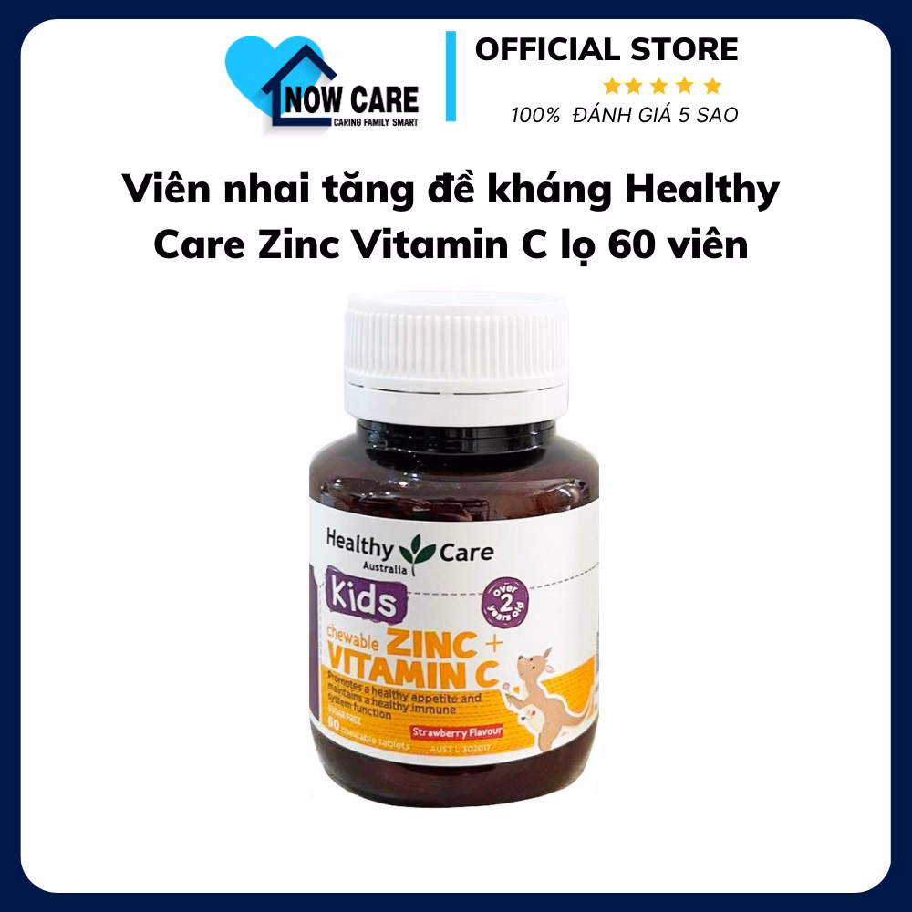 Viên Nhai Tăng Đề Kháng Zinc Vitamin C - Healthy Care