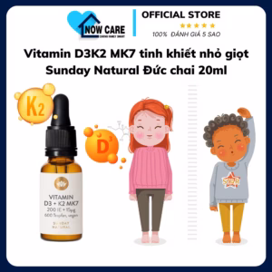 Vitamin D3K2 Mk7 Tinh Khiết Nhỏ Giọt Đức Chai 20Ml - Sunday Natural