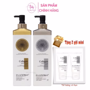 Dầu Gội Xả Phục Hồi, Chống Rụng Kích Mọc Tóc Plus Vinge Collagen 1000Ml