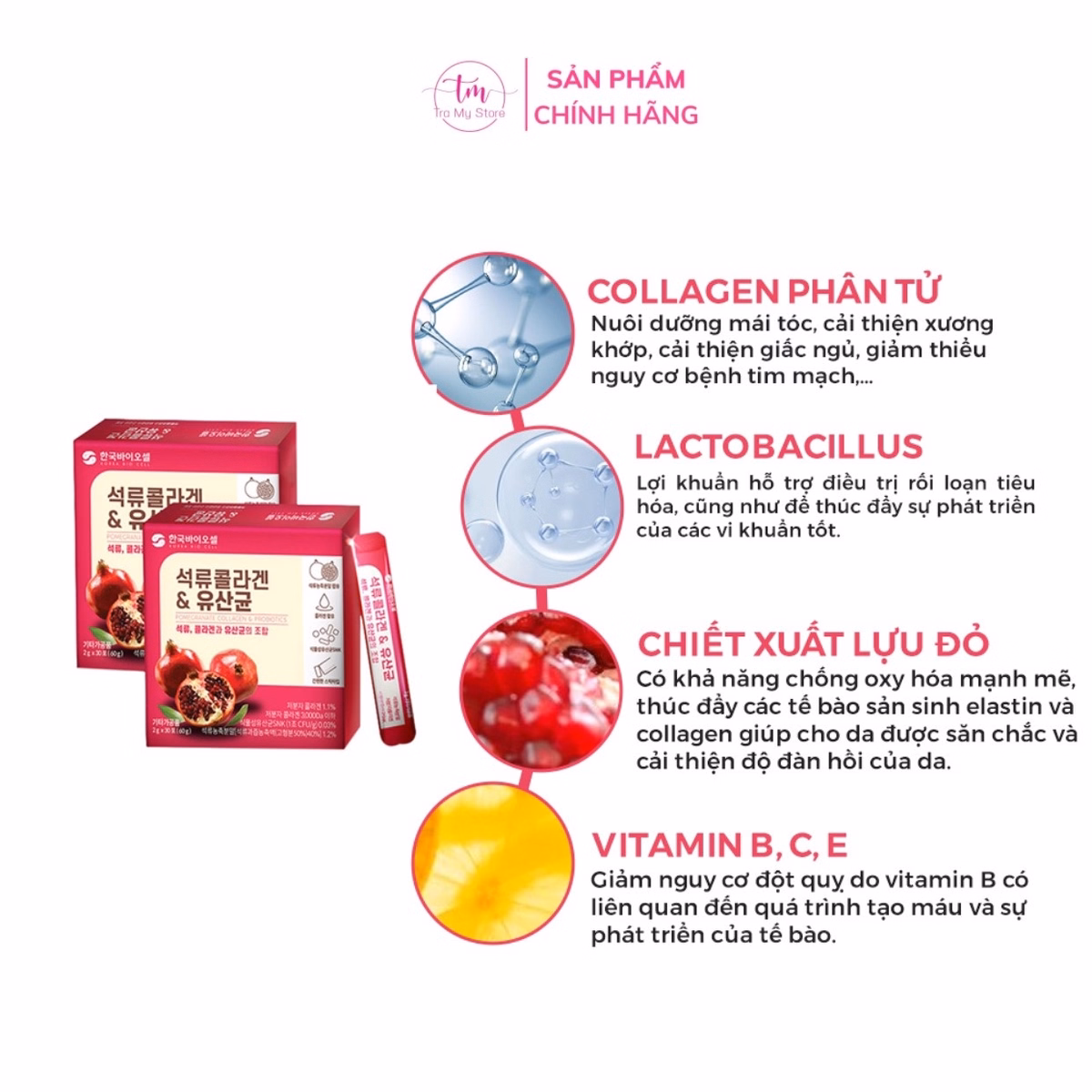 Bột Collagen Lựu Đỏ Hàn Quốc - Bio Cell - Ảnh 6