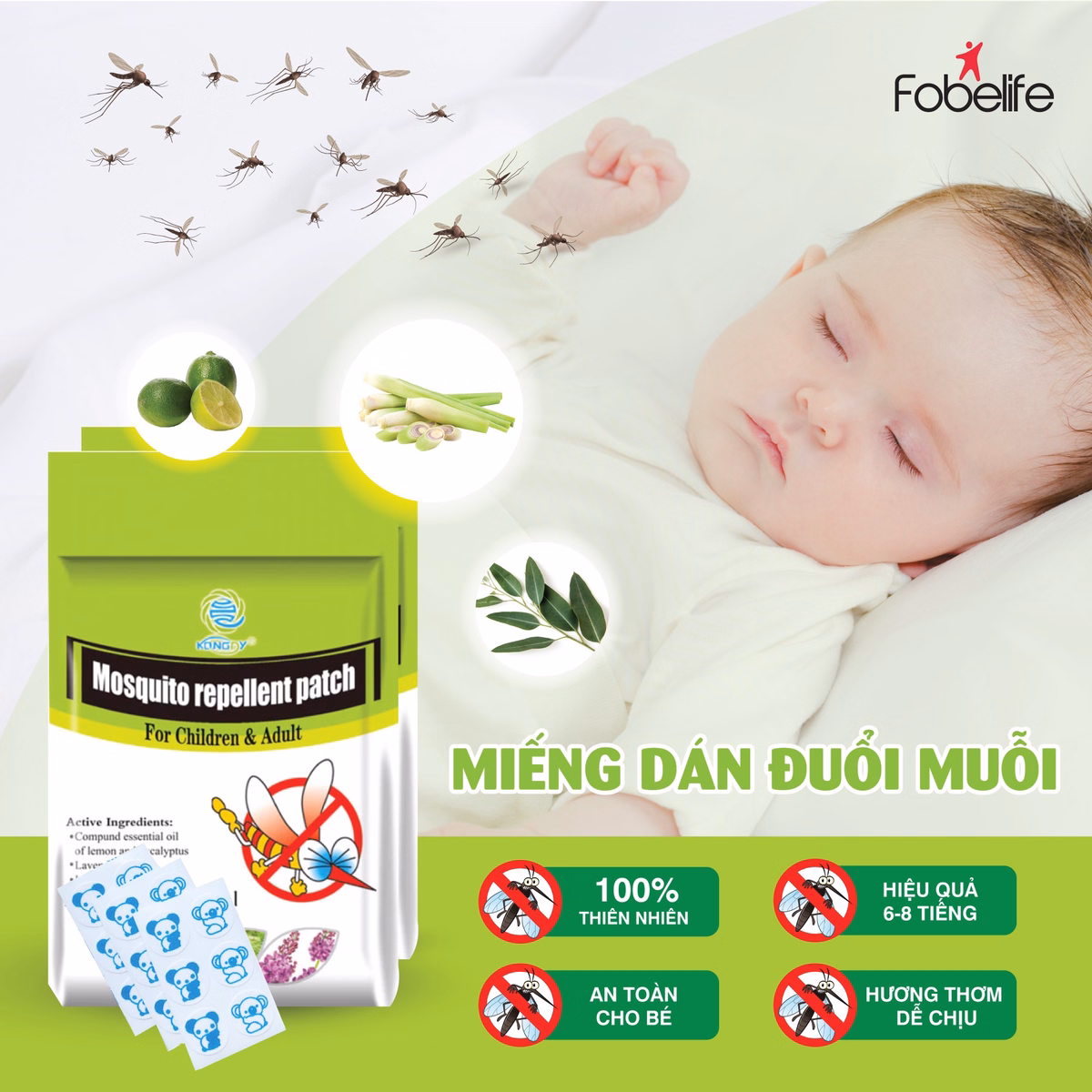 Combo 3 Miếng Dán Đuổi Muỗi - Mosquito Repellent Patch - Kong Di - Ảnh 3