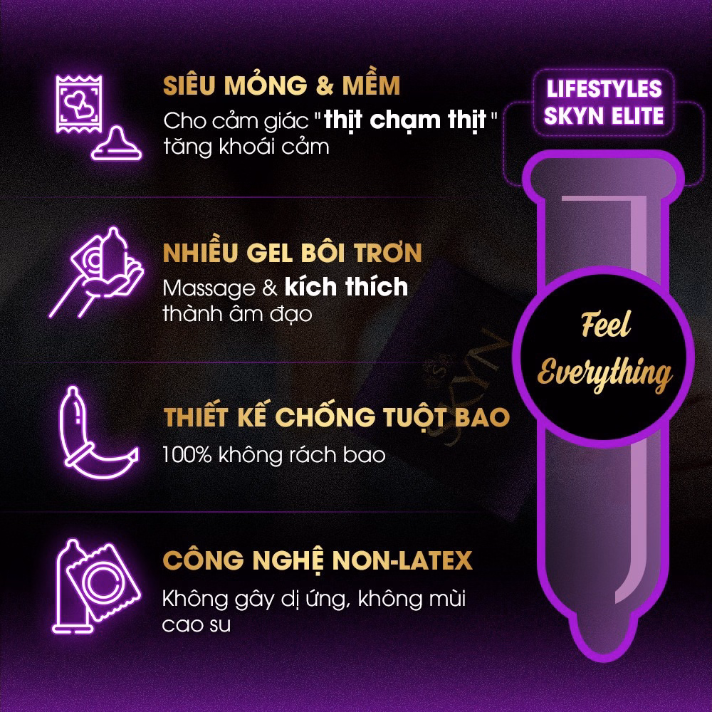 Bao Cao Su Skyn Elite Non-Latex Siêu Mỏng Siêu Mềm Cao Cấp (3 Bao/Hộp) - Lifestyles - Ảnh 7