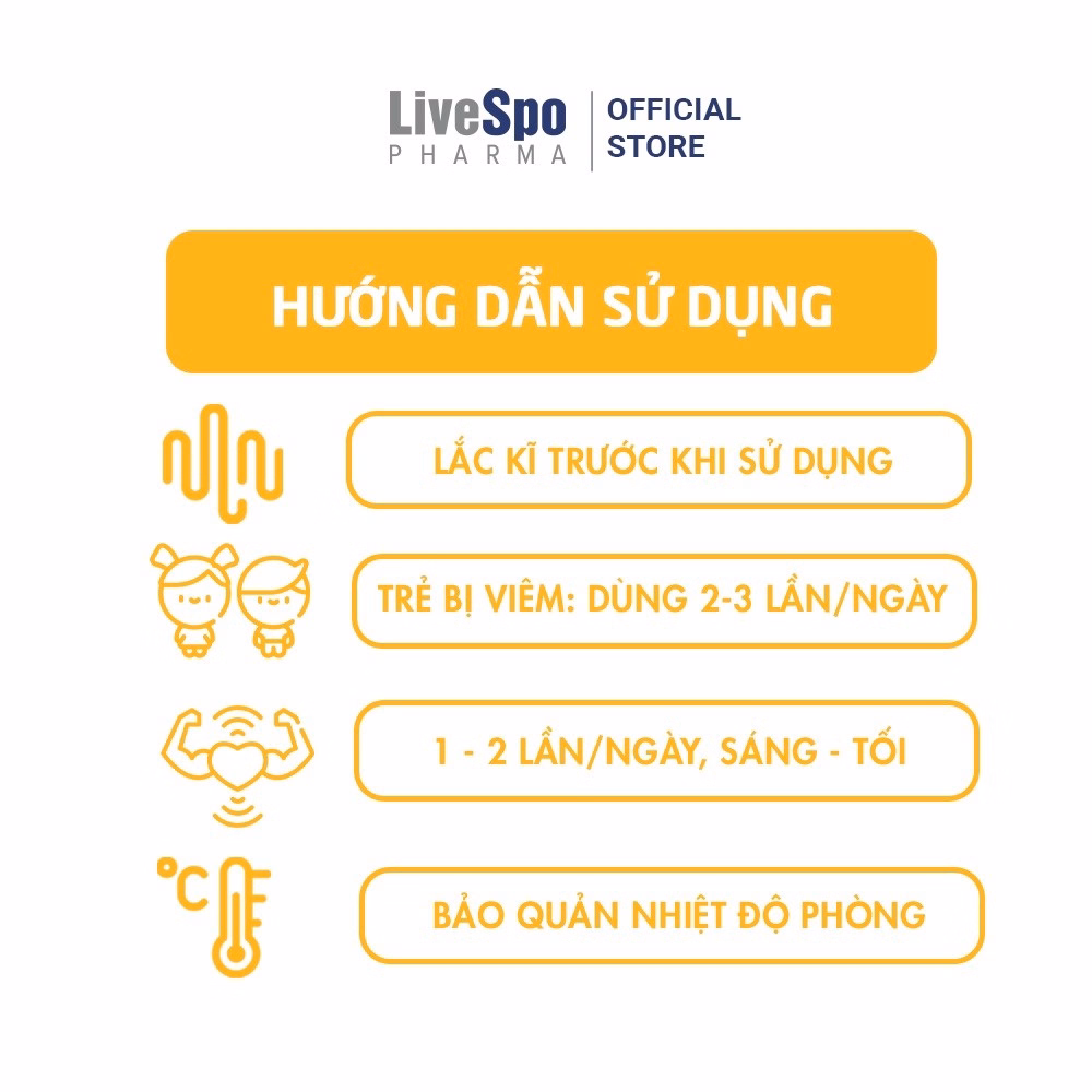 {Mua 3 Tặng 1} Combo 3 Nhỏ Mũi Chứa Bào Tử Lợi Khuẩn Livespo Navax Kids Hộp 5 Ống - Livespo Pharma - Ảnh 3