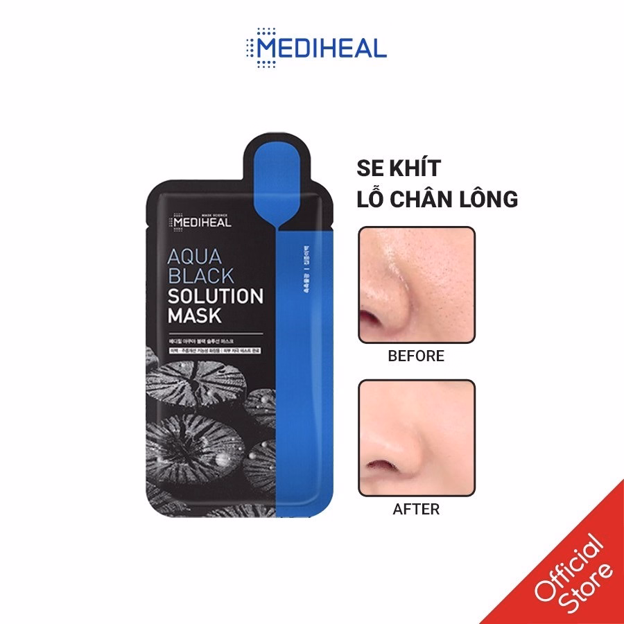 Mặt Nạ Than Hoạt Tính Se Khít Lỗ Chân Lông Aqua Black Solution Mask 23Ml - Mediheal - Ảnh 2