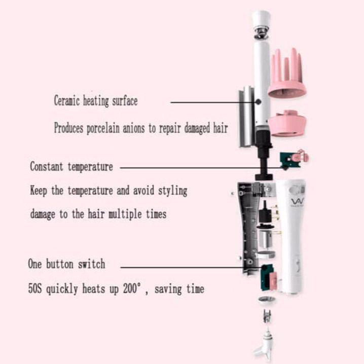 Máy Uốn Tóc Xoay Tự Động 360 Vivid Ctb77 - Bechip - Ảnh 13