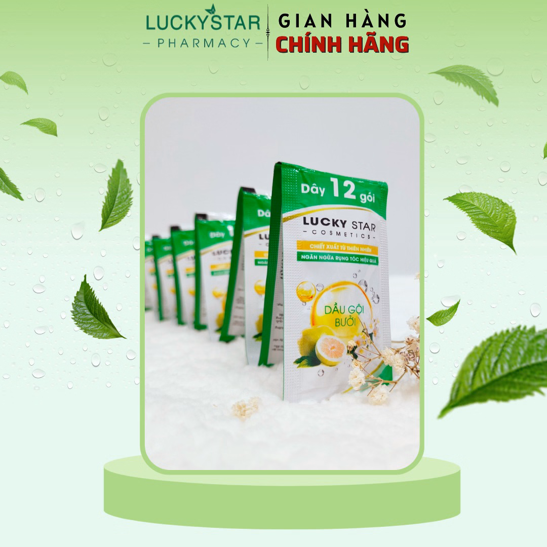 Dầu Gội Tinh Dầu Bưởi Dây 12 Gói - Lucky Star - Ảnh 2