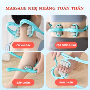 Dụng Cụ Massage Cổ Vai Gáy 6 Bi Cầm Tay - Su