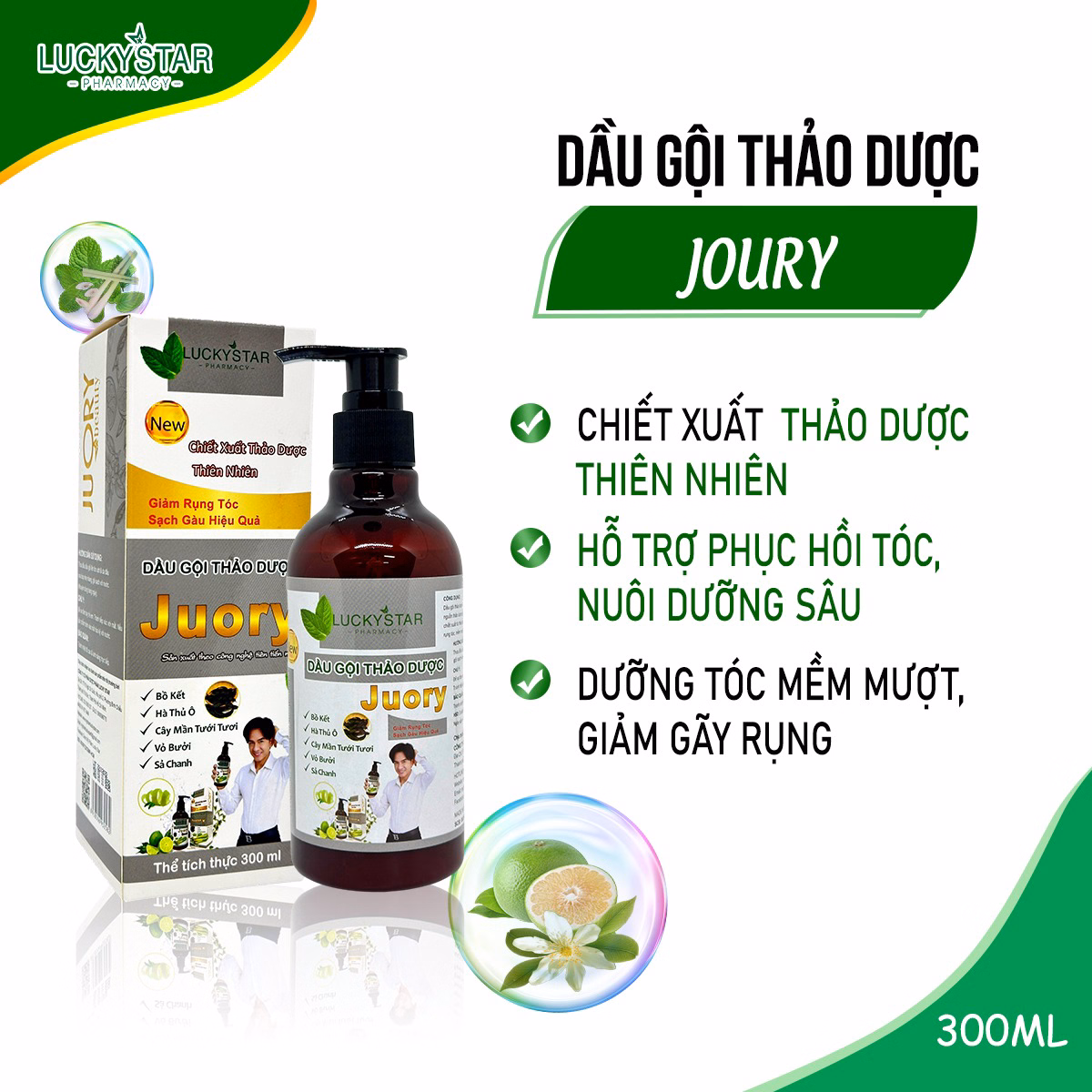 Dầu Gội Thảo Dược Juory 300Ml - Lucky Star