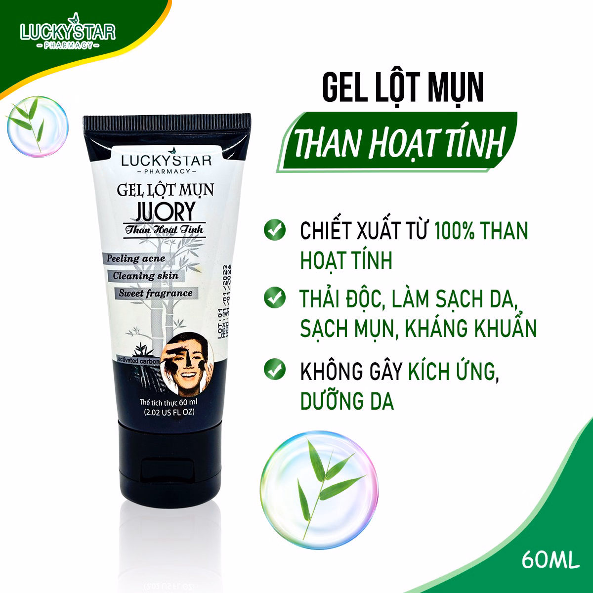 Gel Lột Mụn Than Hoạt Tính - Lucky Star - Ảnh 2