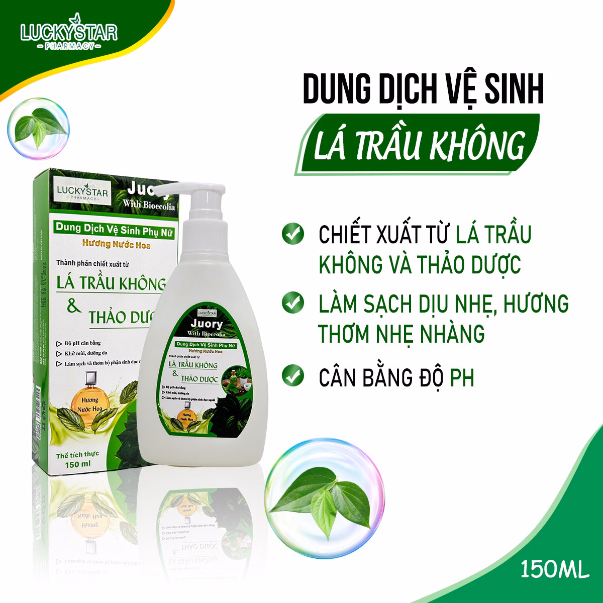 Dung Dịch Vệ Sinh Phụ Nữ Thảo Dược Hương Nước Hoa Juory 150Ml - Lucky Star