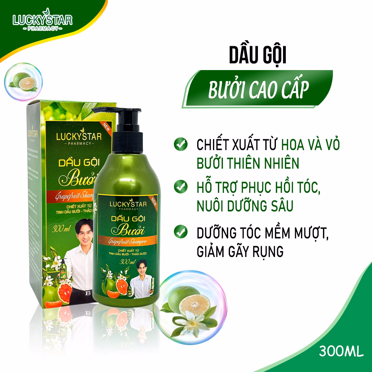 Dầu Gội Bưởi Cao Cấp 300Ml - Lucky Star