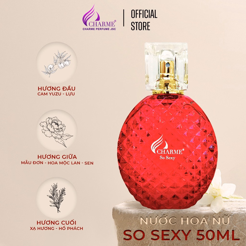 Nước Hoa Nữ Charme So Sexy 50Ml Lưu Hương Lâu Phong Cách Quyến Rũ, Sang Trọng, Hiện Đại Nước Hoa Chính Hãng - Ảnh 3