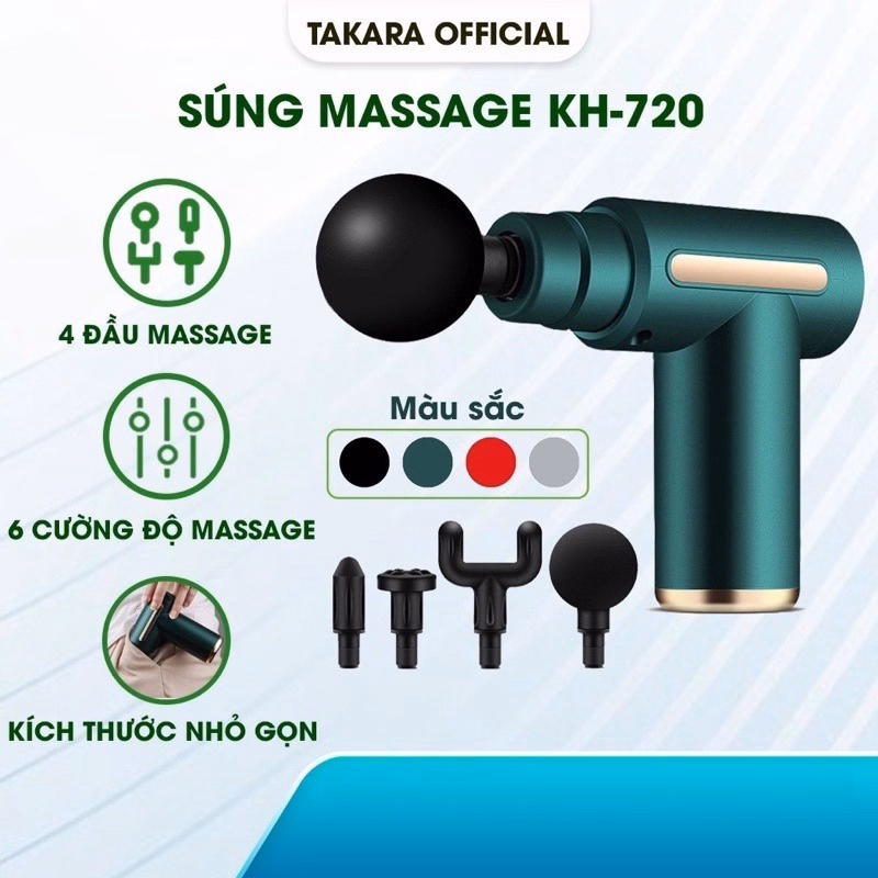 Máy Massage Cầm Tay Mini 4 Đầu 6 Chế Độ - Su