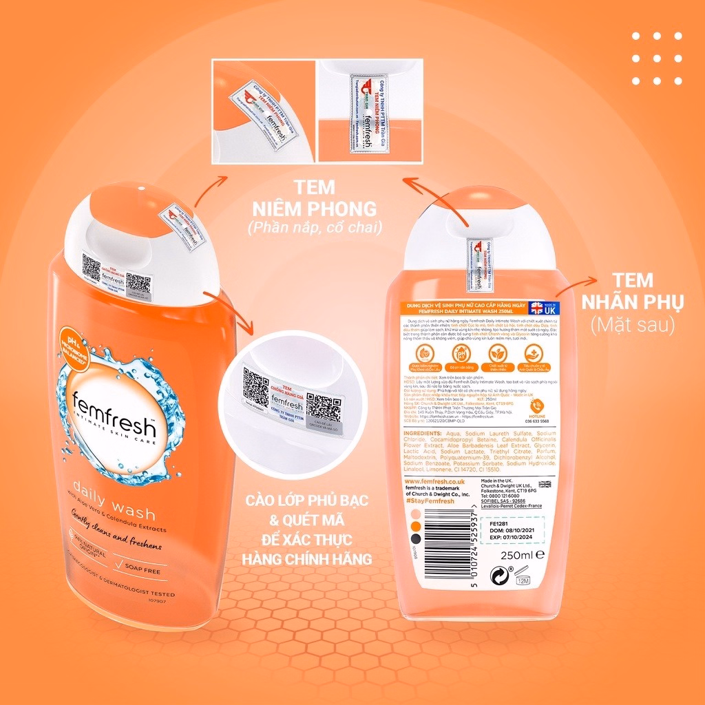 Dung Dịch Vệ Sinh Phụ Nữ Cao Cấp Hằng Ngày Intimate Skin Care Daily Wash 250Ml - Femfresh - Ảnh 6