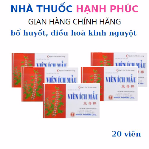 Viên Uống Ích Mẫu Đại Uy Giúp Bổ Máu, Điều Hoà Kinh Nguyệt - Hộp 20 Viên