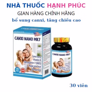 Viên Uống Canxi Nano Mk7 D3 Glucosamin Giúp Tăng Chiều Cao, Giảm Loãng Xương Lọ 30 Viên - Santex
