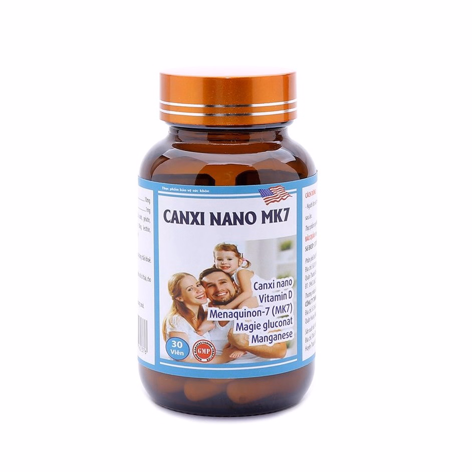 Viên Uống Canxi Nano Mk7 D3 Glucosamin Giúp Tăng Chiều Cao, Giảm Loãng Xương Lọ 30 Viên - Santex - Ảnh 2