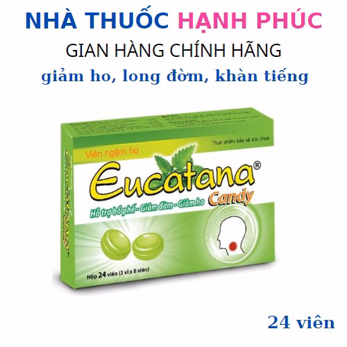 Viên Ngậm Ho Thảo Dược Eucatana Giảm Ho, Ấm Họng, Giảm Viêm Họnghộp 24 Viên - Tanarpha