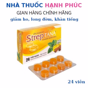 Viên Ngâm Ho Thảo Dược Streptana Giảm Ngứa Viêm Họng Hộp 24 Viên - Tanarpha